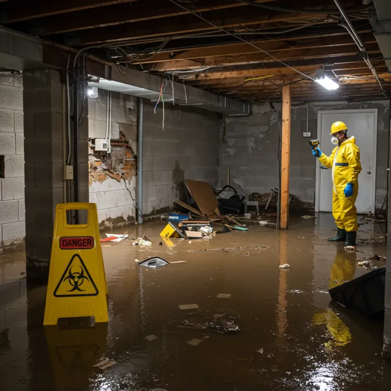Flooded Basement Electrical Hazard in Myrtle Grove, FL Property