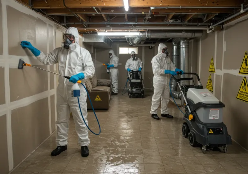 Basement Moisture Removal and Structural Drying process in Myrtle Grove, FL